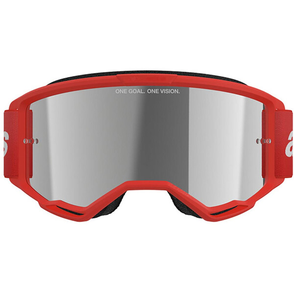 Alpinestars - Masque Vision 3 Wordmark Mirror Rouge / Blanc / Argent