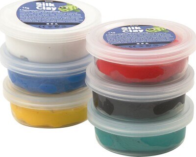Silk Clay - Modellervoks Sæt - 6 Farver - 6X14 G