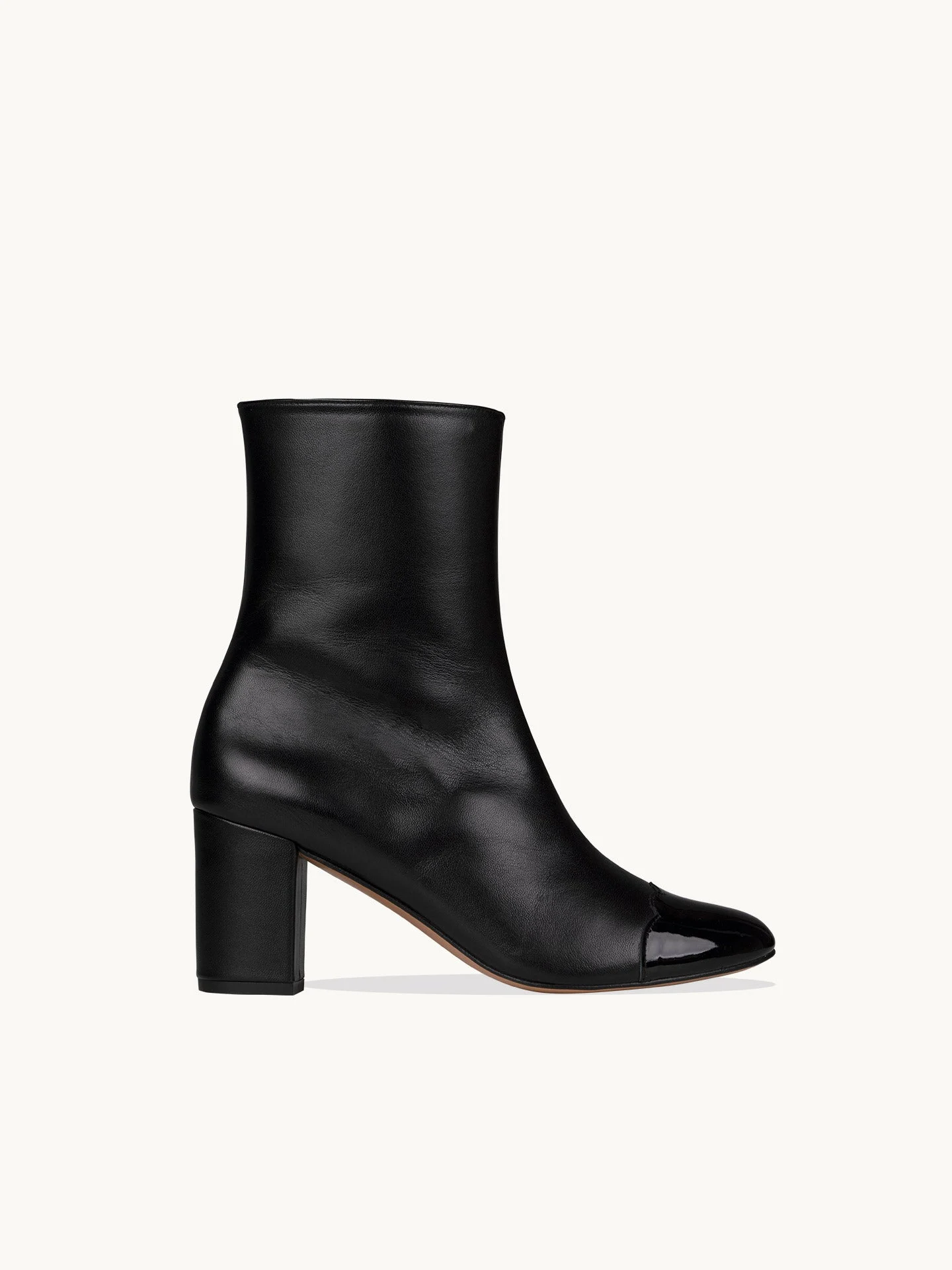 FELICE BLACK - Bottines à talon en cuir nappa | Noir