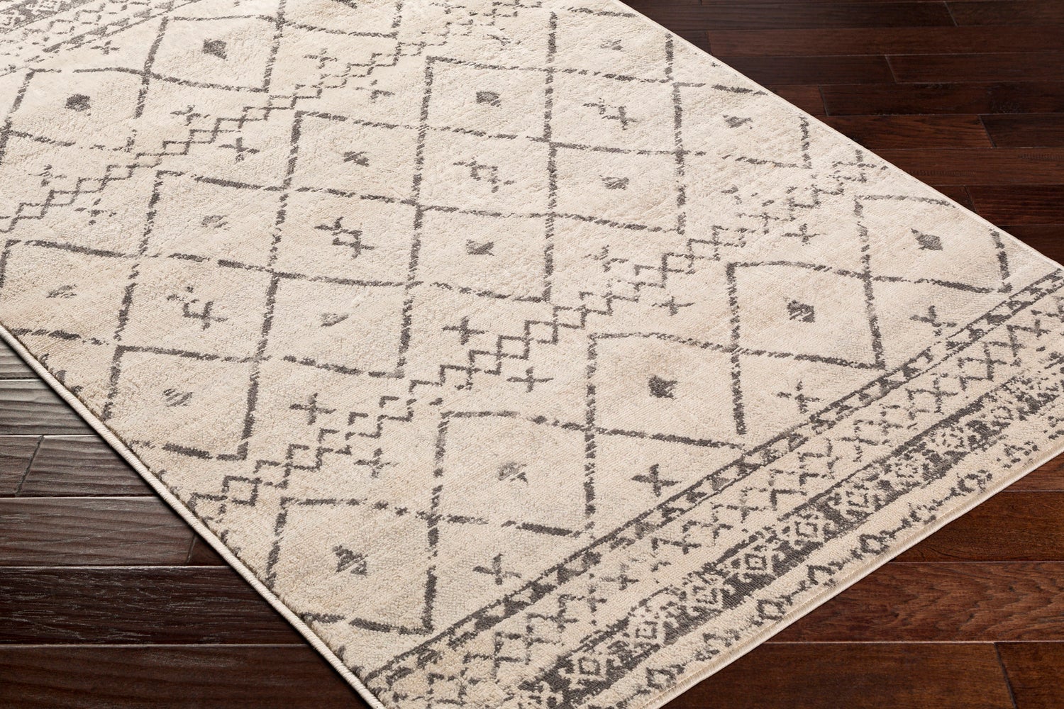 Berber Etnisch Tapijt Wit/Grijs 80x150 cm MYA