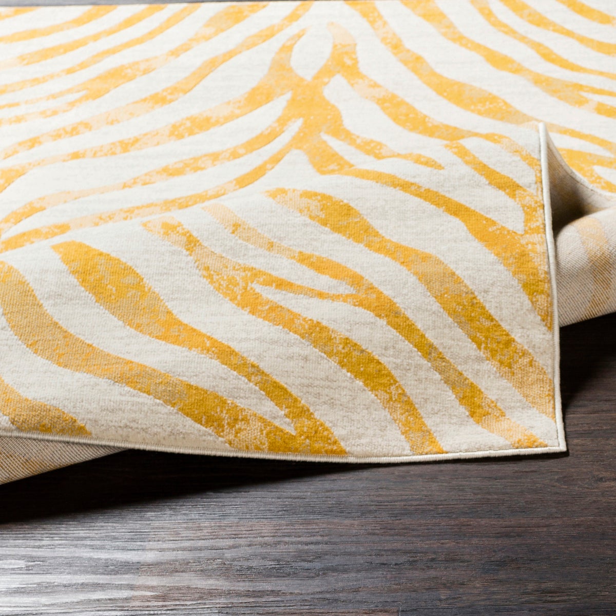 Boho vloerkleed, zebrapatroon, geel/beige, 160x220 cm, CYBELE
