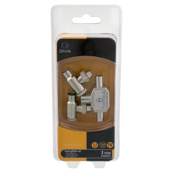 Q-Link coax splitter tv 2 male/female haaks