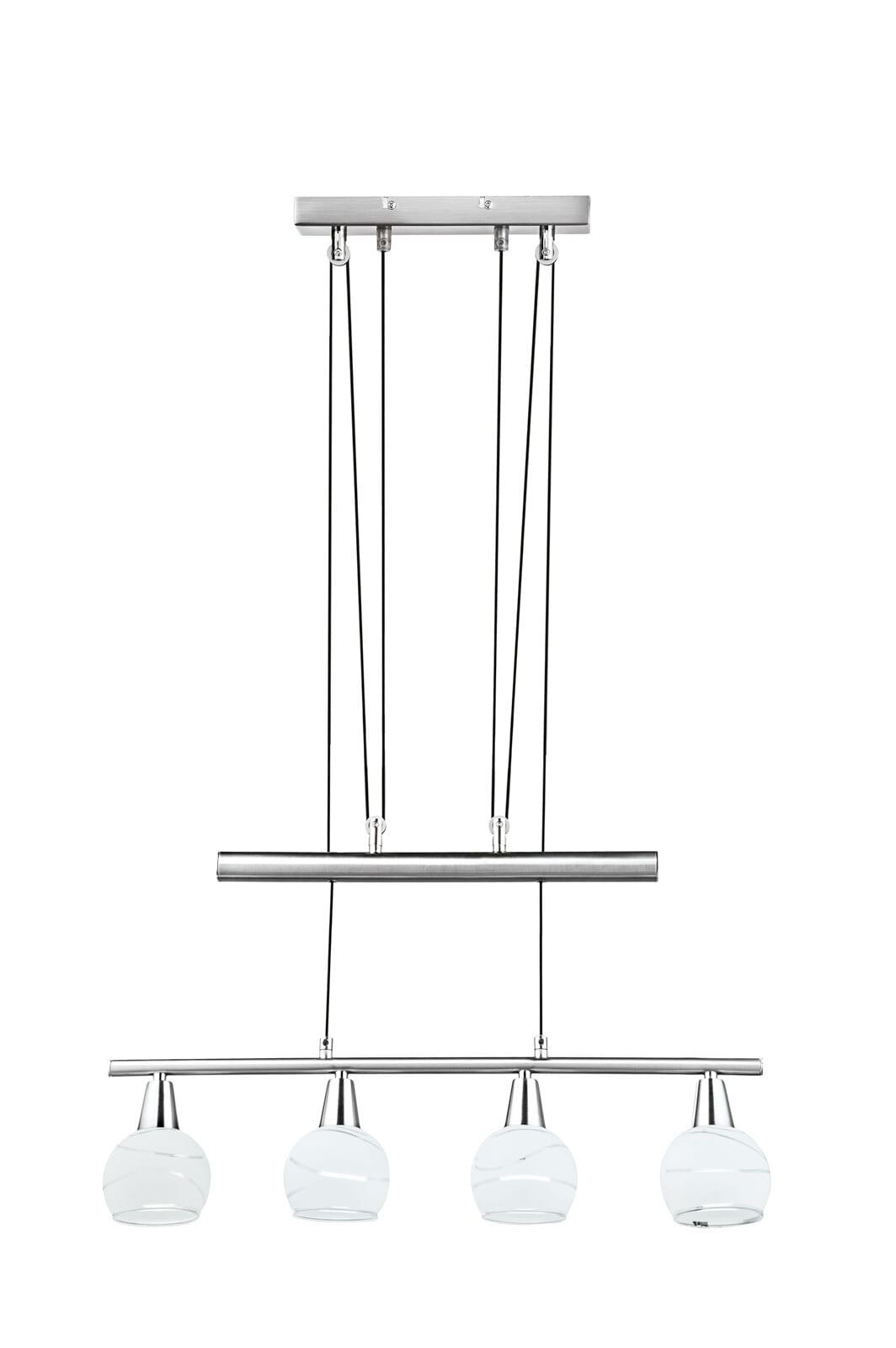 GLOBO LED Retrofit Pendelleuchte ELLIOTT 4 flg nickelfarbig
