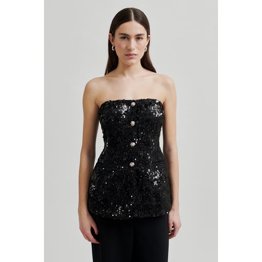 Second Female Flakes Top, Black, S