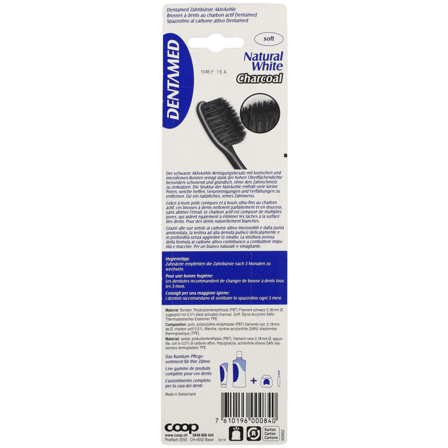 Dentamed Zahnbürste Charcoal soft 2 Stück