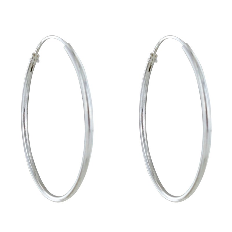 Boucles d'Oreilles Argent Fines Créoles 3cm