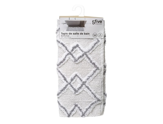 FIVE SIMPLY SMART - Tapis de bain Tapis style ethnique pour salle de bain - 50 x 75 cm - gris...
