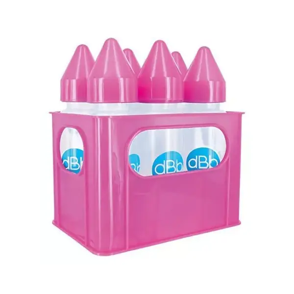 dBb Remond Porte-Biberons Rose + 6 Biberons en Polypropylène 270ml