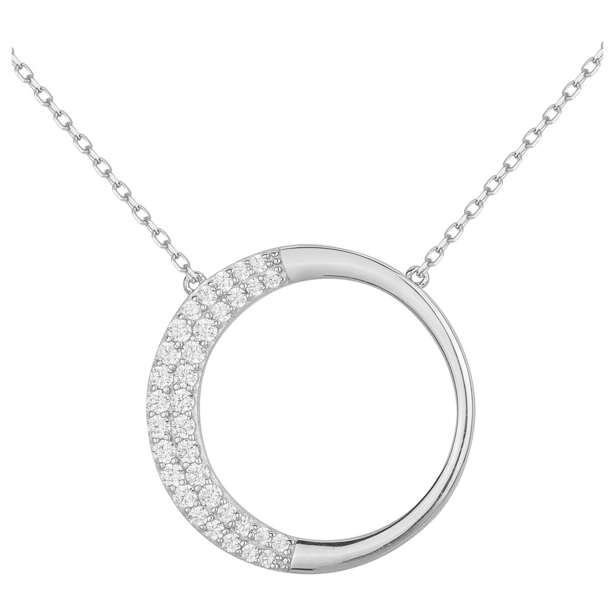 Collier en Argent avec oxyde de zirconium blanc