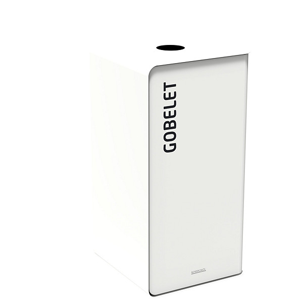 ROSSIGNOL Borne de tri selectif 40 L sans serrure - cubatri - tri gobelets - blanc / blanc