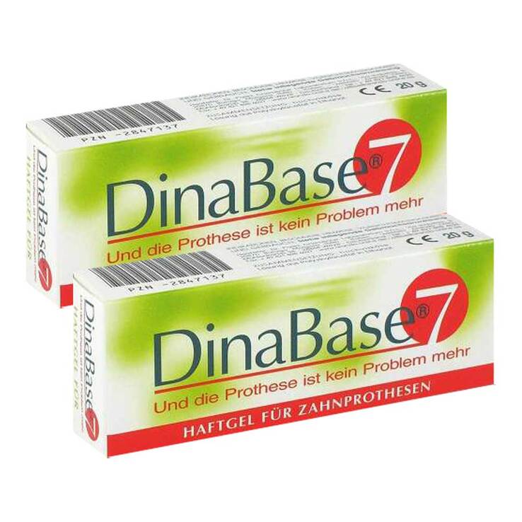 Dinabase 7 unterfütterndes Haftmaterial für Zahnprothesen, 2x1 St
