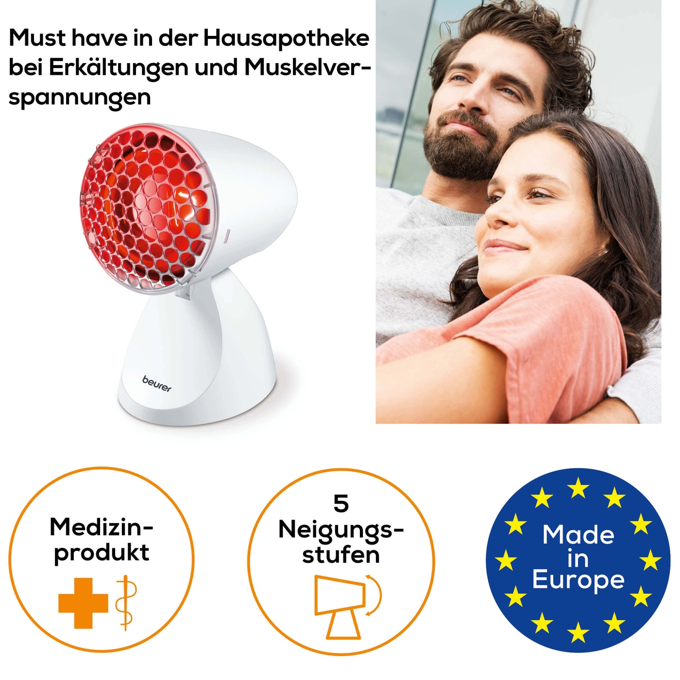 IL 11 Rotlicht Infrarotlampe Lichttherapie für Erkältung und Muskelverspannung inkl. Schutzbrille (61403) - Weiss