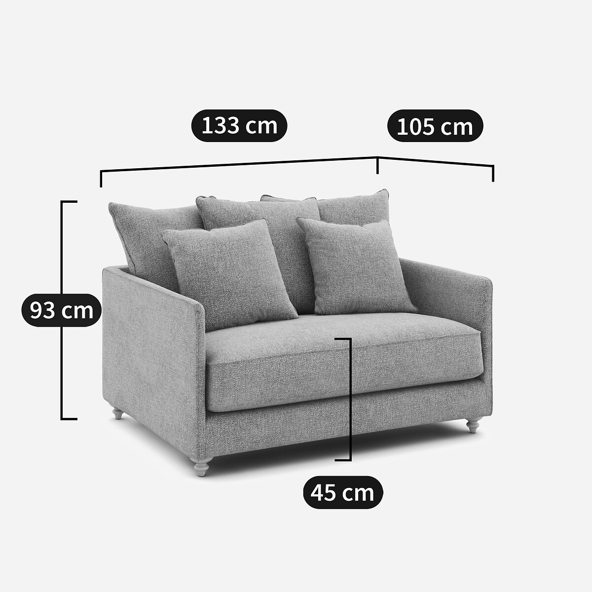 AM.PM<br>Sofá-cama de 2 lugares em algodão resistente, Lazare