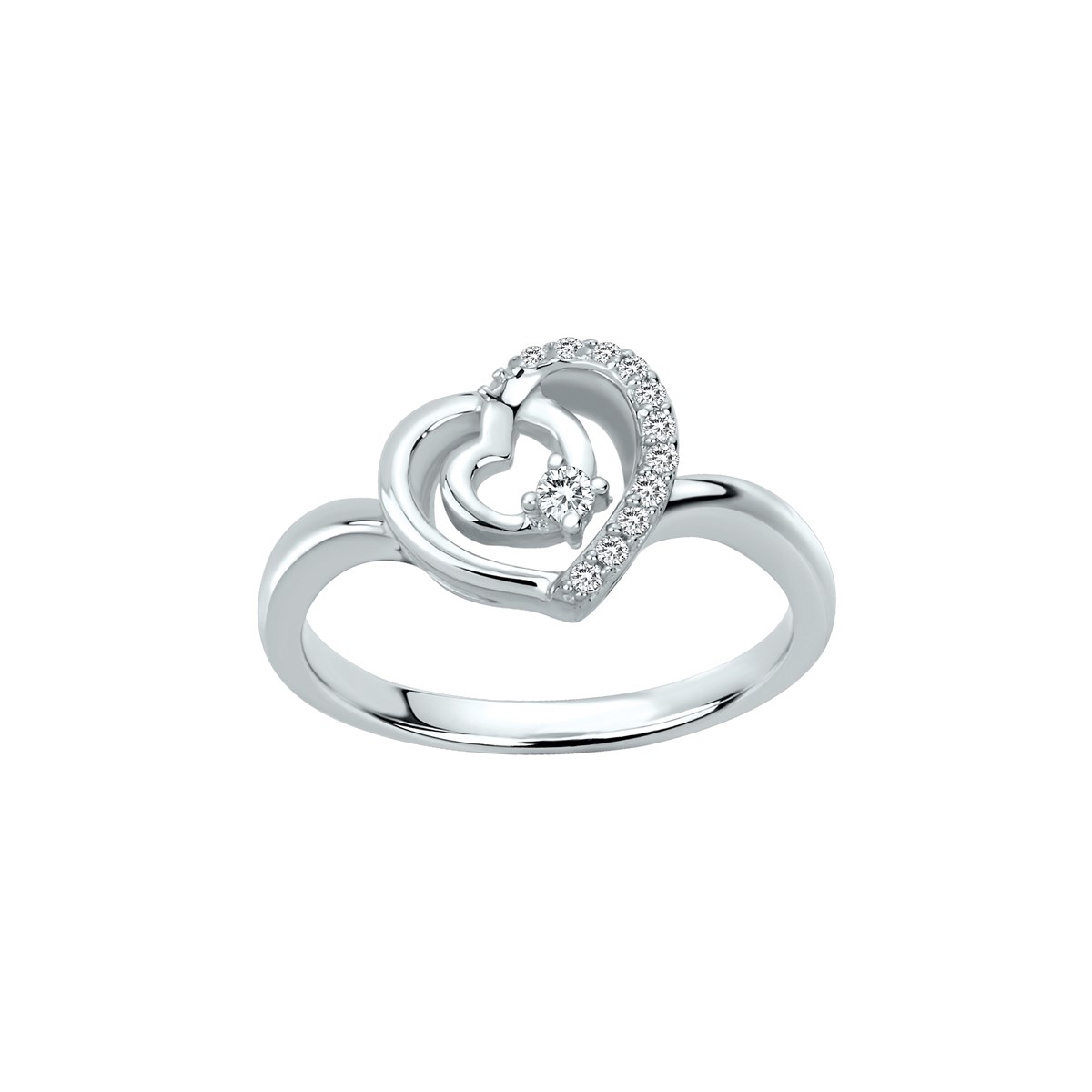 Bague en Argent avec oxyde de zirconium blanc