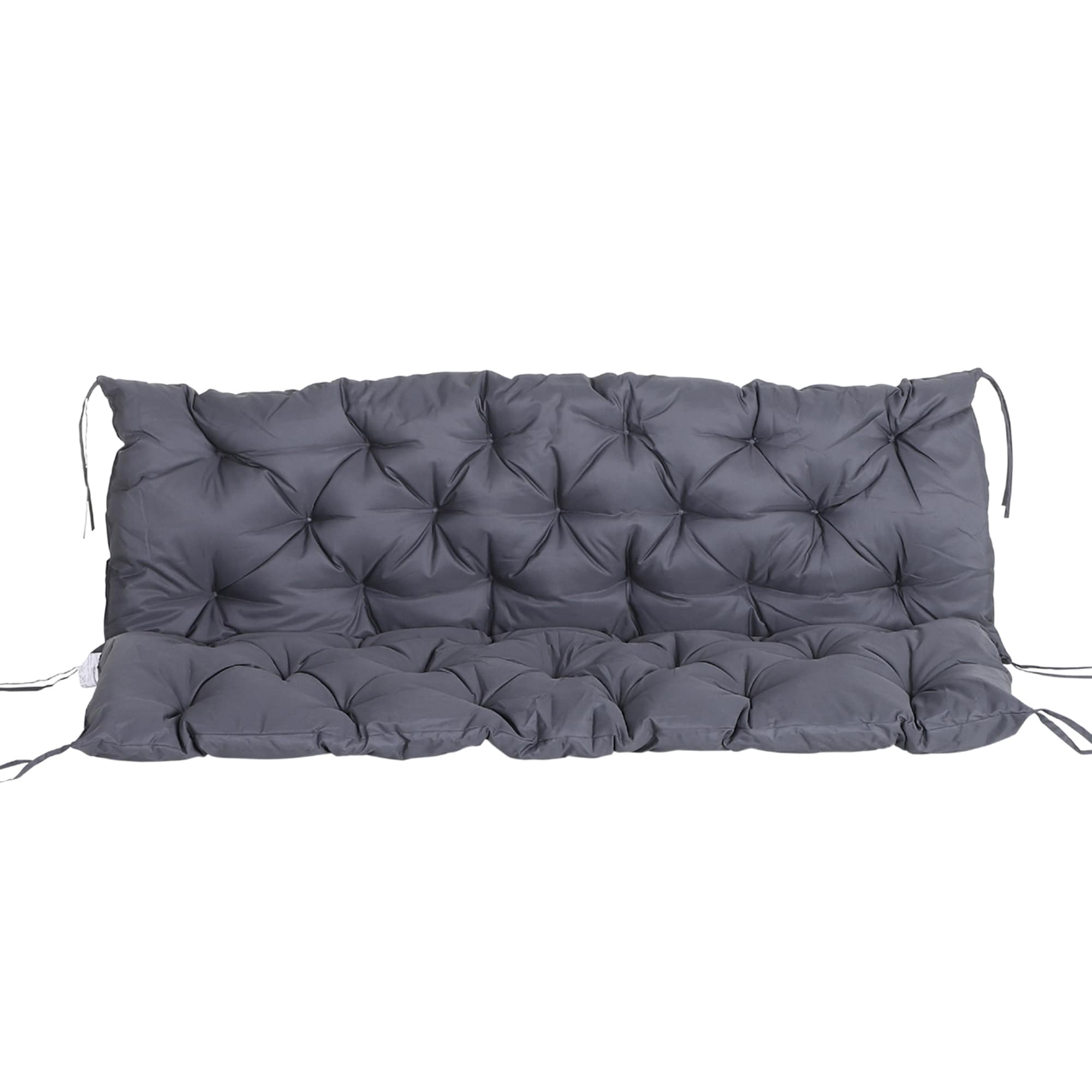 Outsunny Bankauflage mit Befestigungsbändern grau 98L x 150B x 8T cm