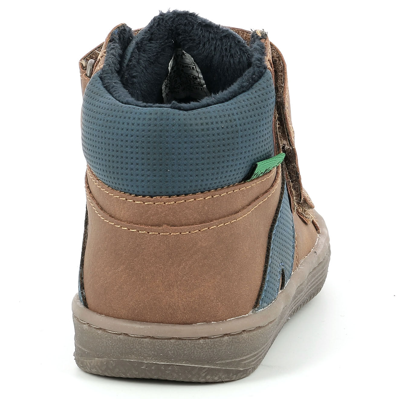 Kickers Sneakers fourrées en Velours de Cuir Lohan camel/bleu