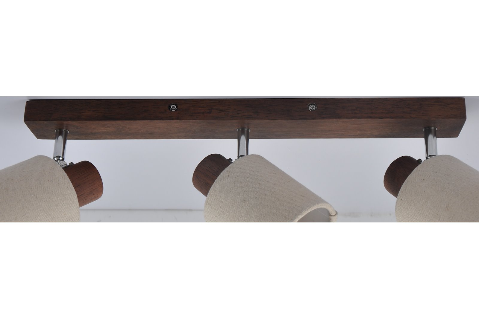 Franklin taklampe Brunbeiset tre med 3 beige skjermer E14
