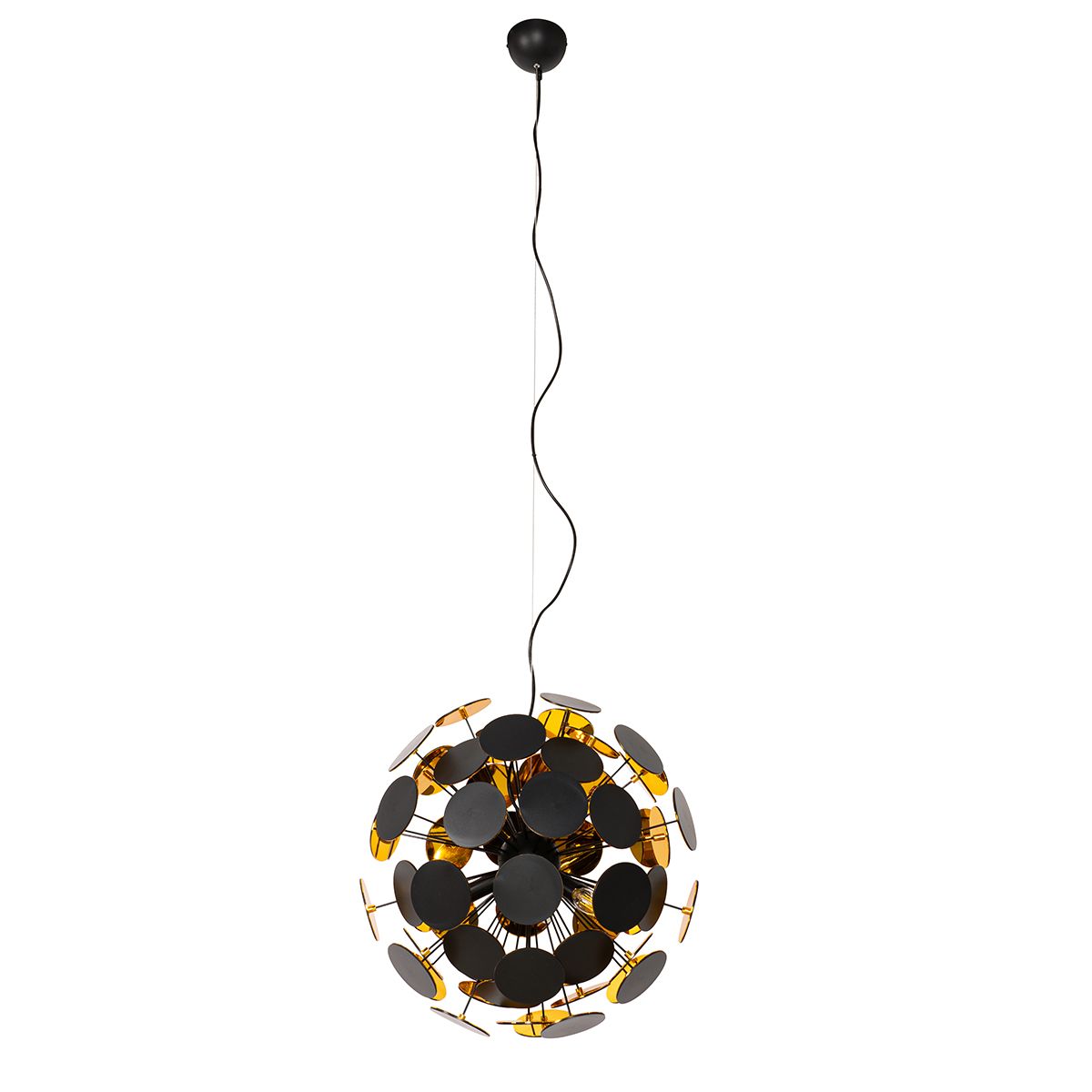 Design hanglamp zwart en goud - Cerchio