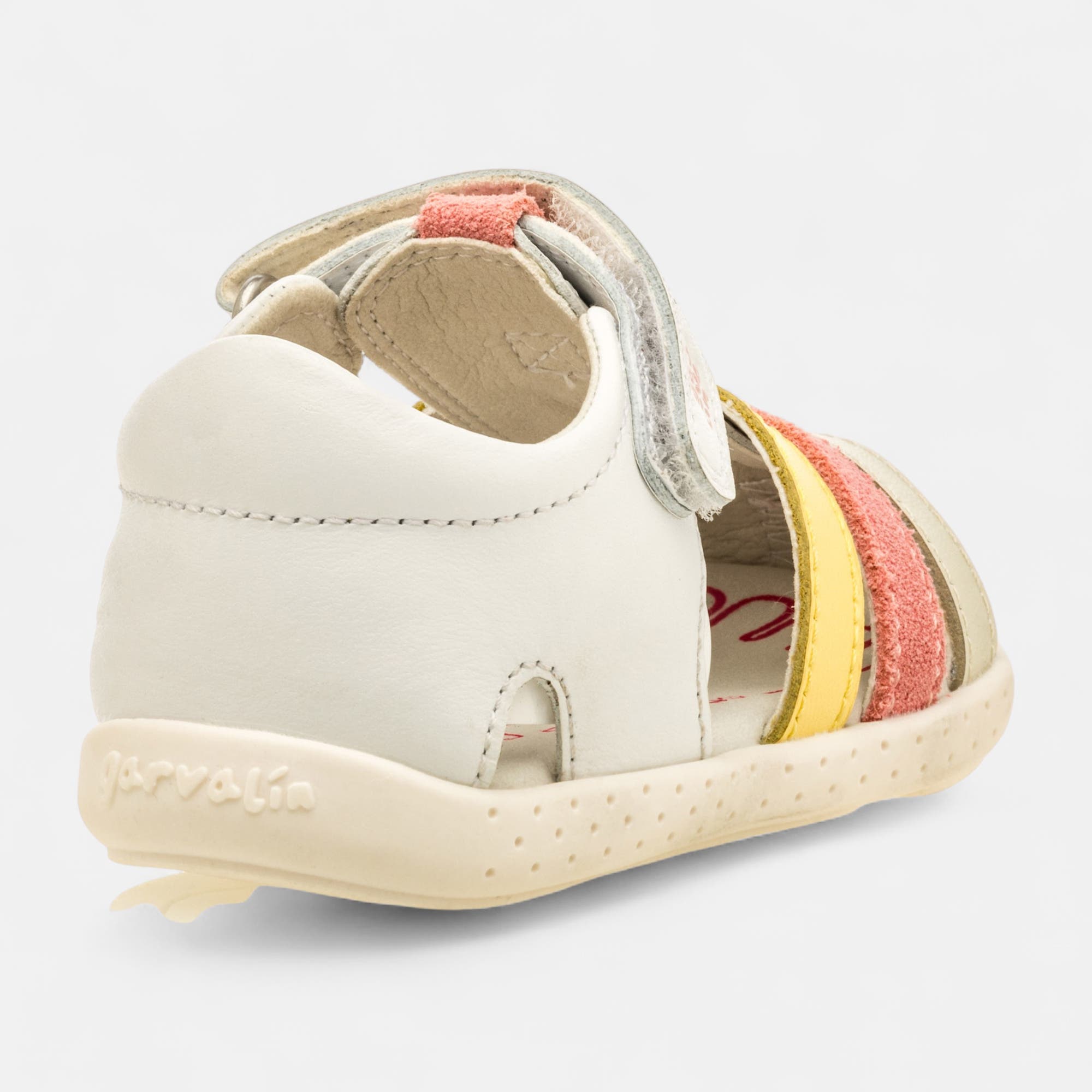 Nu-pieds Bébé fille en cuir blanc