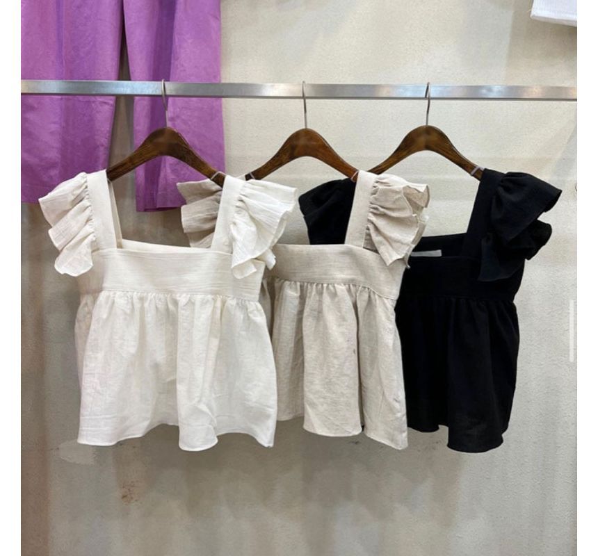 Coris - Blouse met kapmouwen / Broek met wijde pijpen