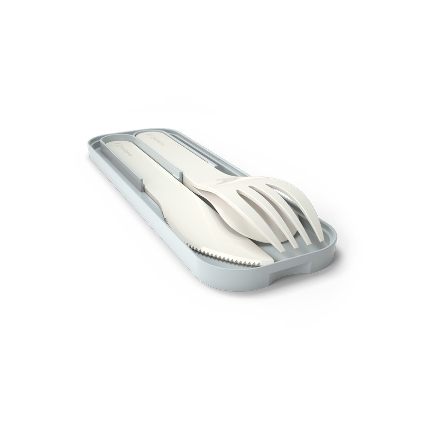 Set de 3 couverts en plastique PLA natural