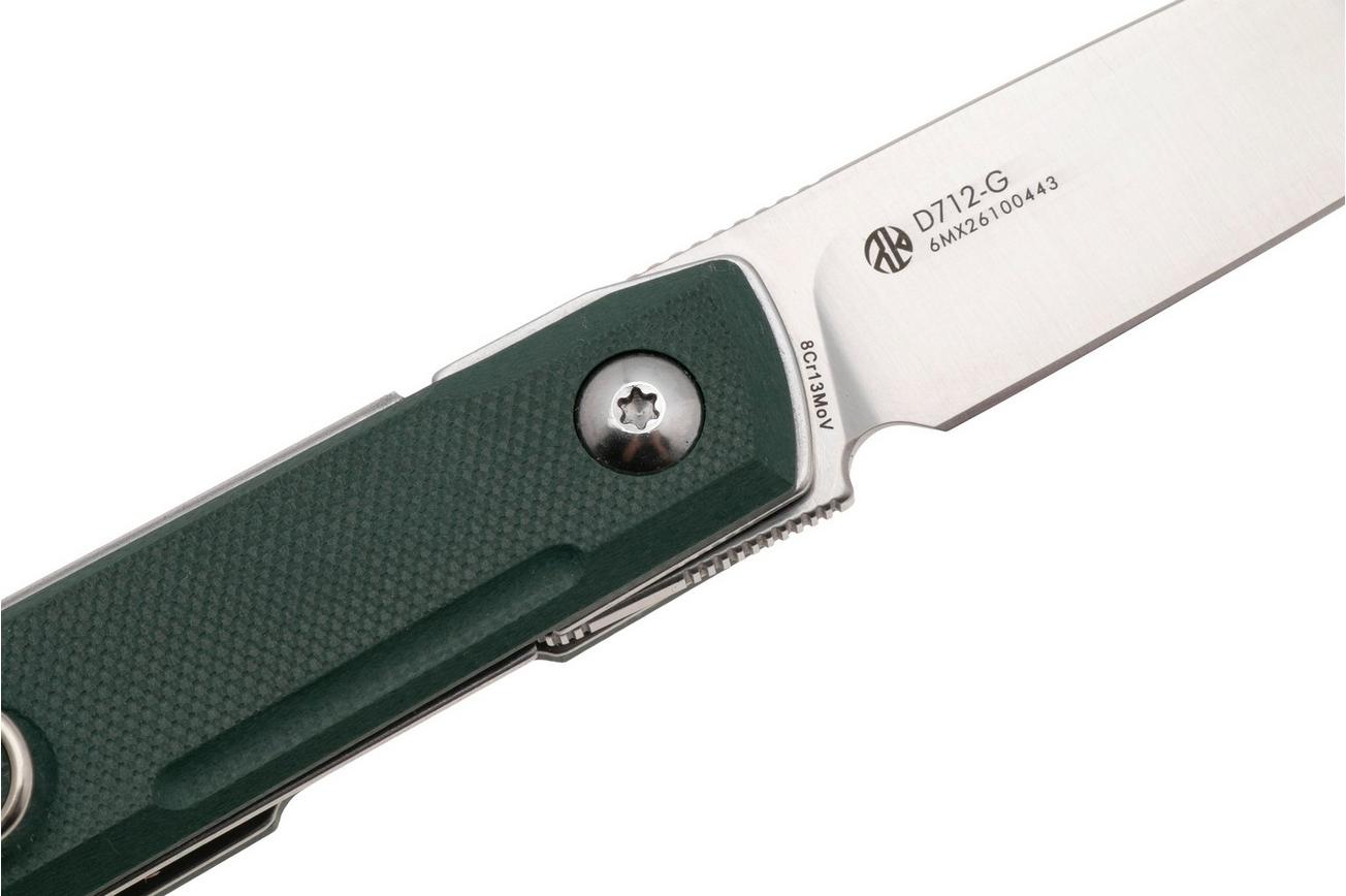 Ruike D712-G Satin 8Cr13MoV, Green G10, zakmes