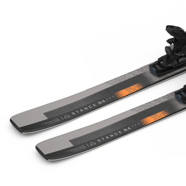 STANCE 84 (and M12)  All Mountain-Ski-Set, Unisex Black/NeonOrange/Dove