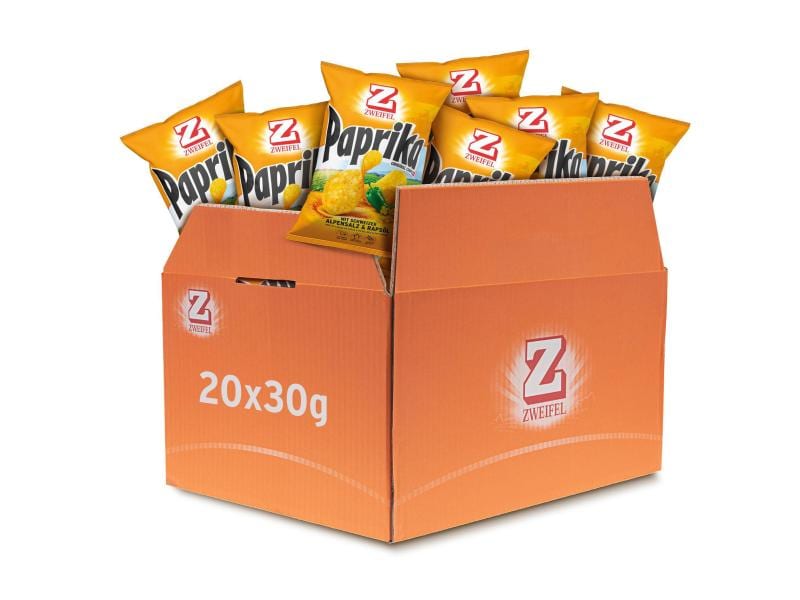 Zweifel Chips Original Paprika 20 x 30g Kartoffel Chips mit rauchig-würzigem Geschmack