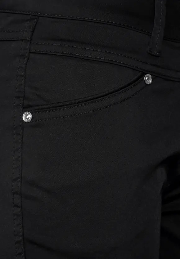Casual Fit Seidenoptik Hose - Black