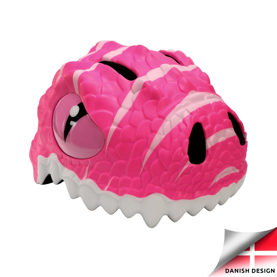 Crazy Safety - Cykelhjelm til børn - Pink dino (49-55 cm)