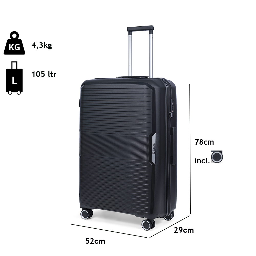 TravelZ Swinger 2-delige kofferset - Black