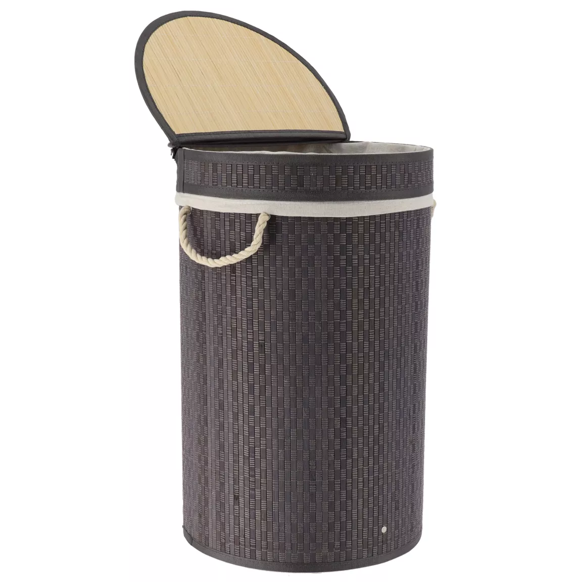 Panier à linge rond et pliable (H55 cm) Damier Gris