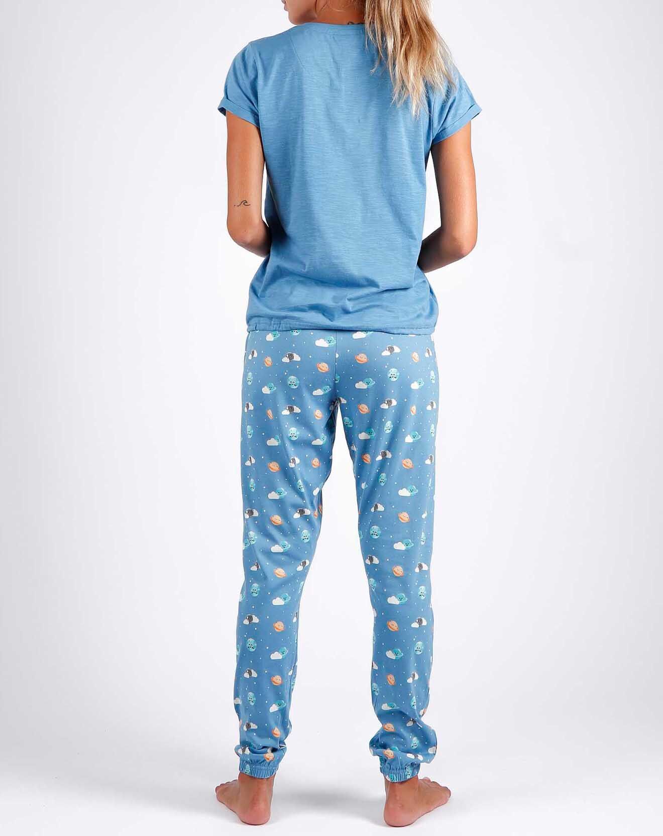 Mr Wonderful Pyjama T-Shirt & Pantalon Yuki bleu