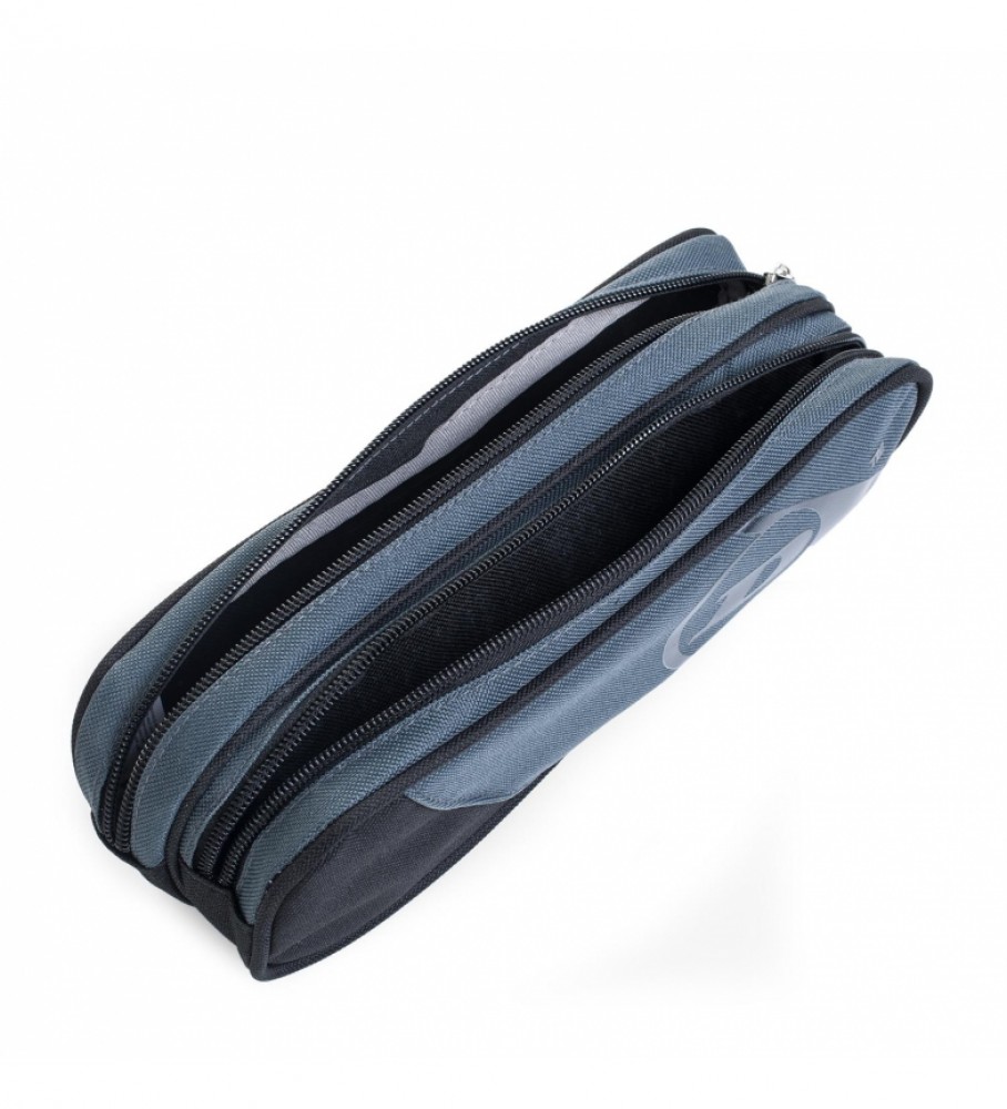 Estojo duplo para lápis Arsamar, cinza - 24x7,5x6cm -
