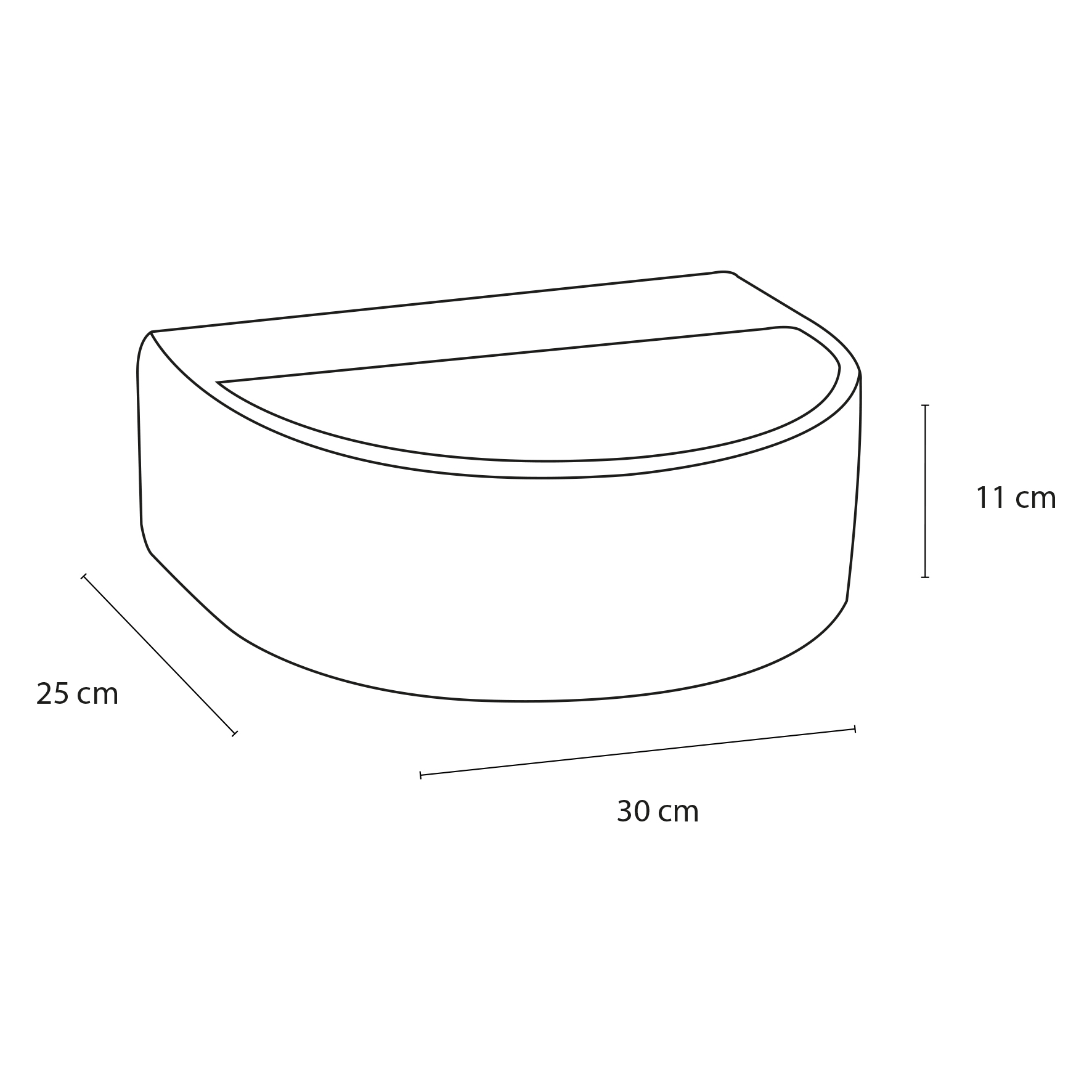 Differnz Demi fontein 30x25cm donkergrijs beton