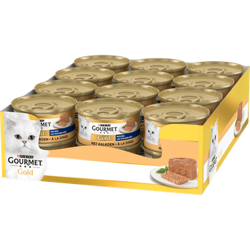Gourmet Gold Mousse Kattenvoer nat met Kalkoen 24 x 85g