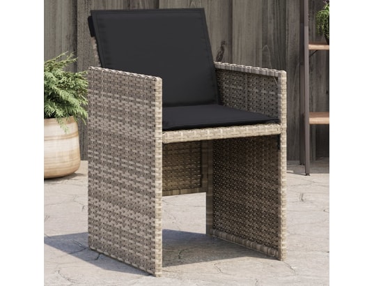 VIDAXL - Chaises de jardin avec coussins 4 pcs gris clair résine tres...