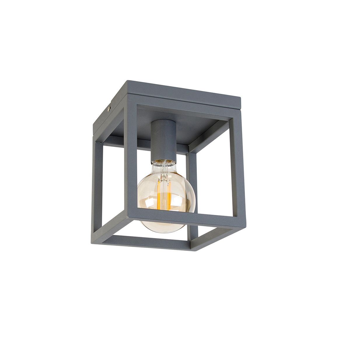 Industriële smart plafondlamp donkergrijs incl. Wifi G95 - Cage