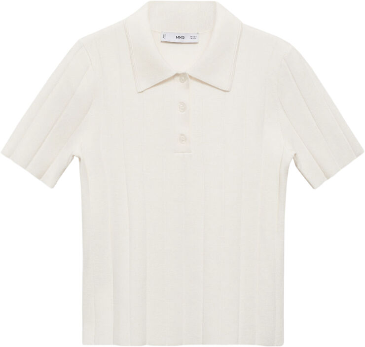 MANGO Polo-neck t-shirt Light beige
