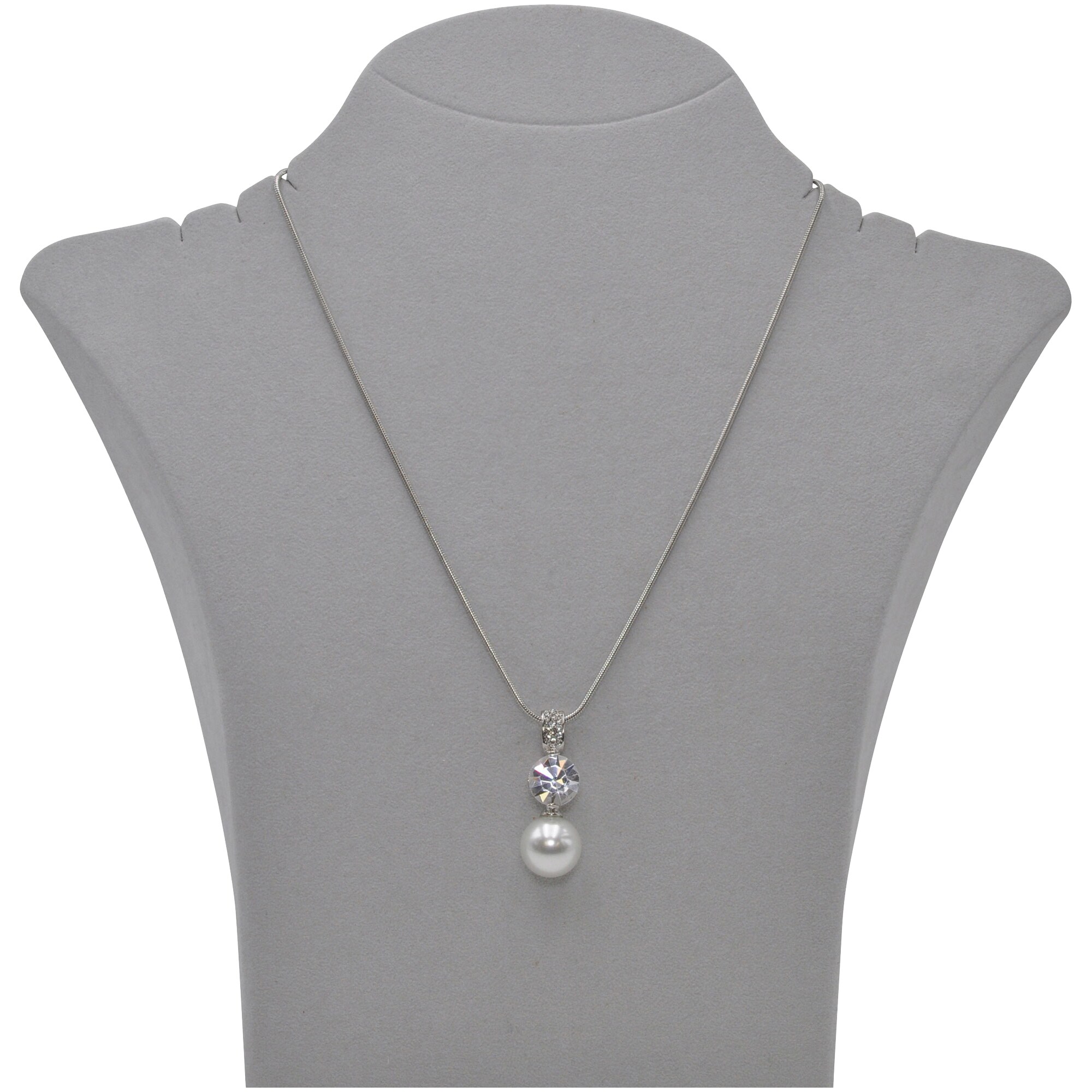 Steuer Modeschmuck Anhänger mit Kette Perlanhänger mit Kristallstein an Kette