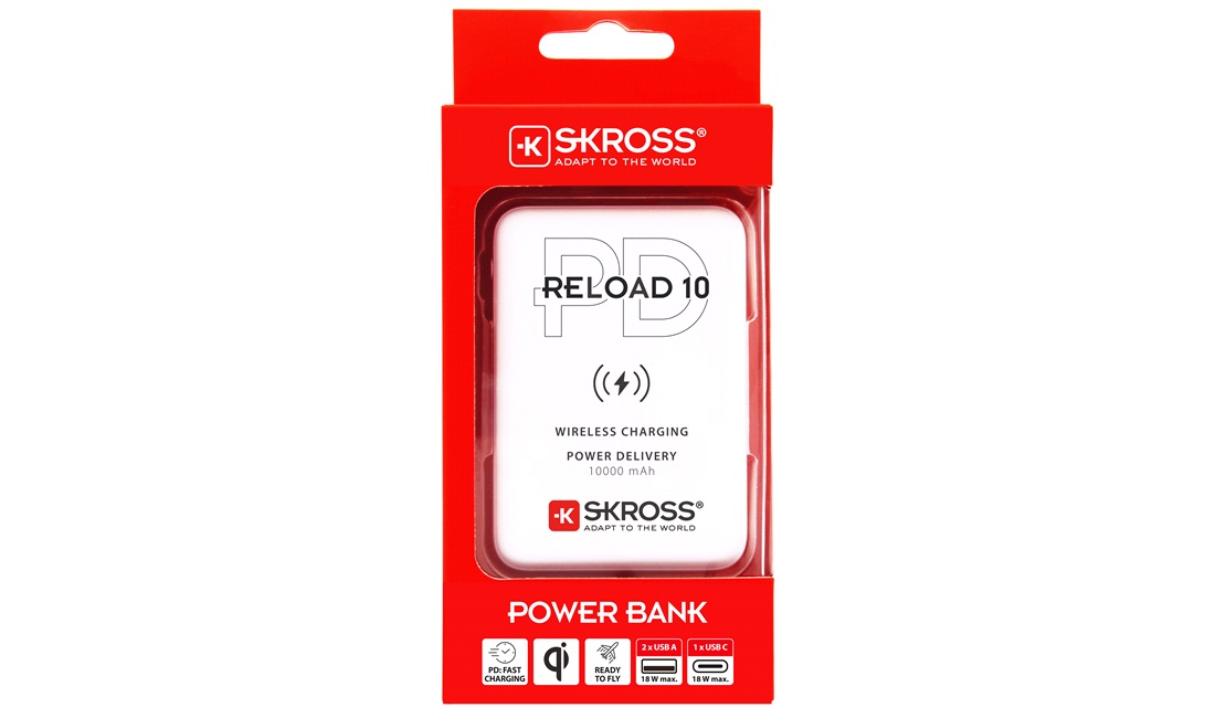 Skross Powerbank Wireless 2xUSB A 1xUSB C 10000 mAh