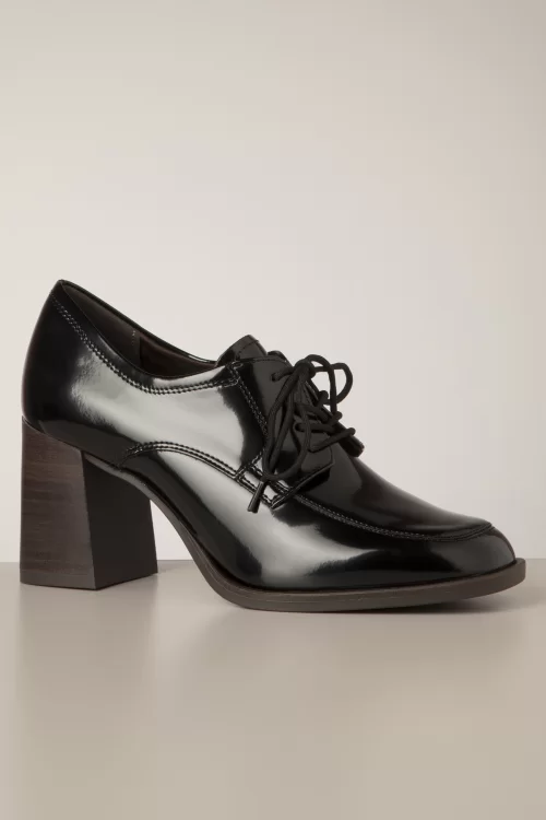 Tamaris Lesly Shoe Booties in lak zwart