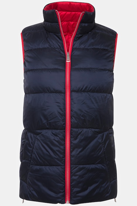 Wende-Weste, Stepp, Stehkragen, Zipper, je 2 Taschen