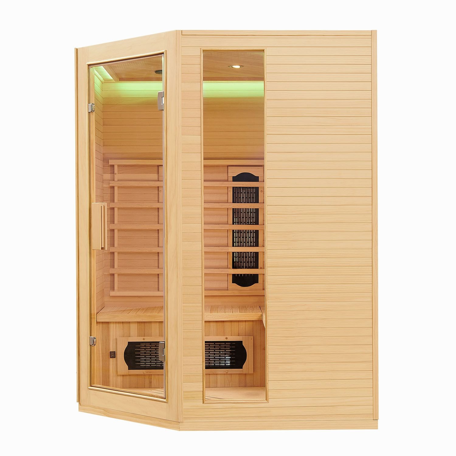 Infrarotkabine Nyborg E150K – Infrarotsauna 4 Personen –LED-Farblicht, 7 Keramik-, 1 Flächenstrahler