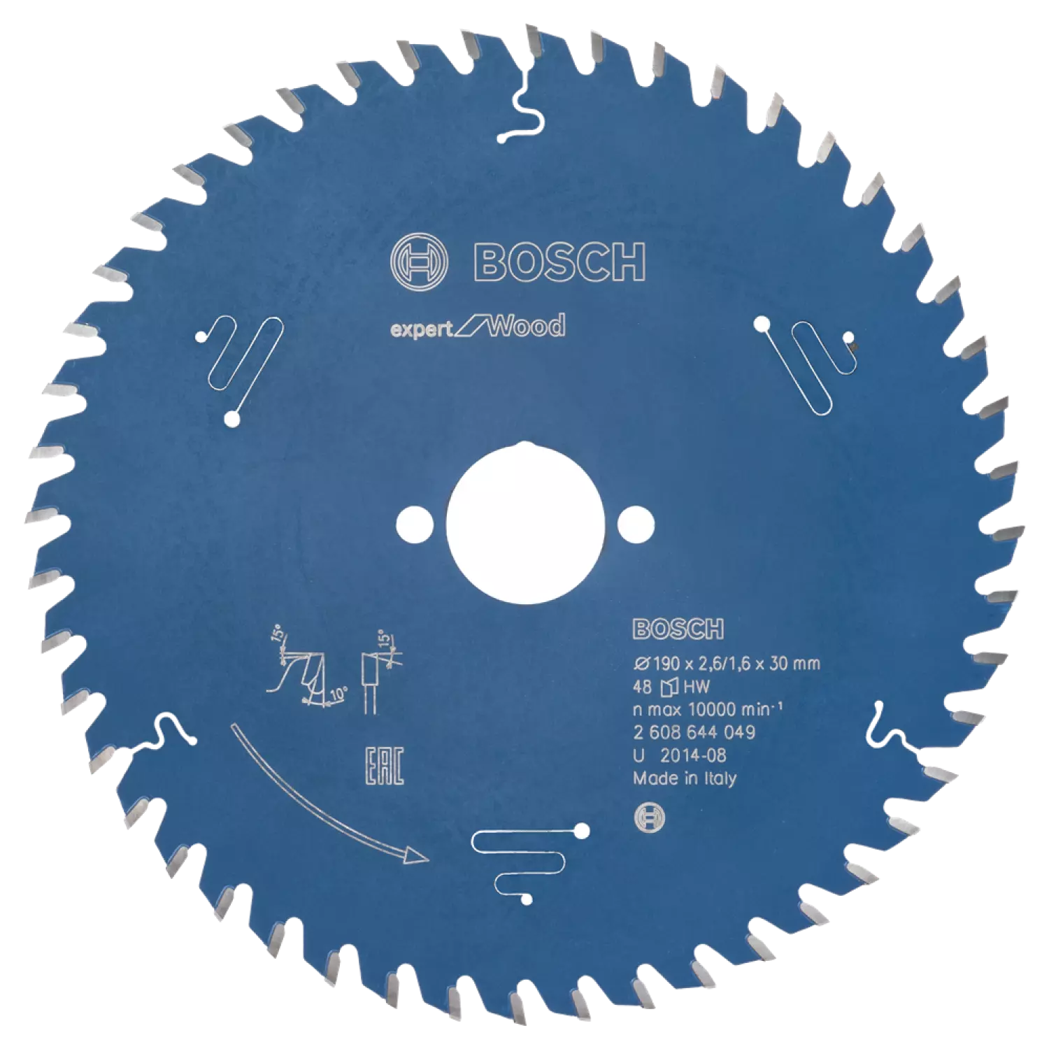 Bosch 2608644049 Expert Cirkelzaagblad - 190 x 30 x 48T - Hout - Carbide