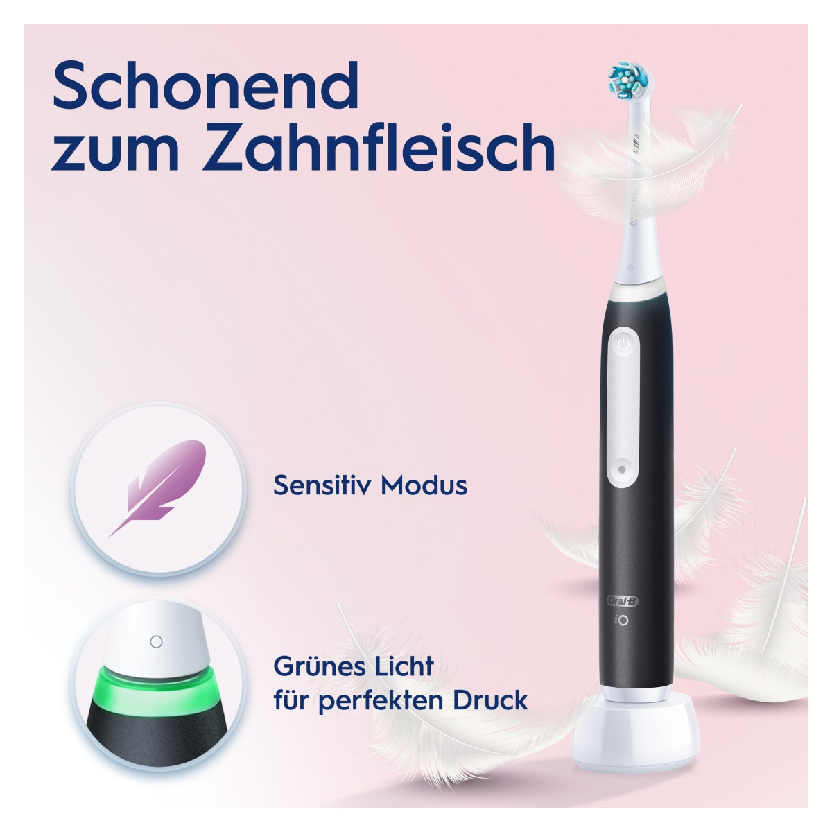 Oral-B iO Series 3 Elektrische Zahnbürste/Electric Toothbrush, 3 Putzmodi für Zahnpflege, Magnet-Technologie, TESTSIEGER Stiftung Warentest (12/2024), Matt Black