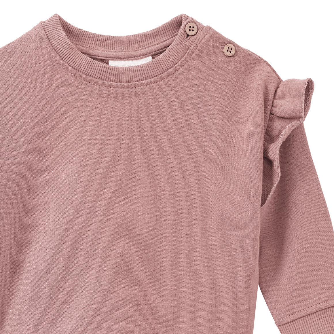 Topomini Pure Collection Baby Sweatshirt mit Volants puderrosa