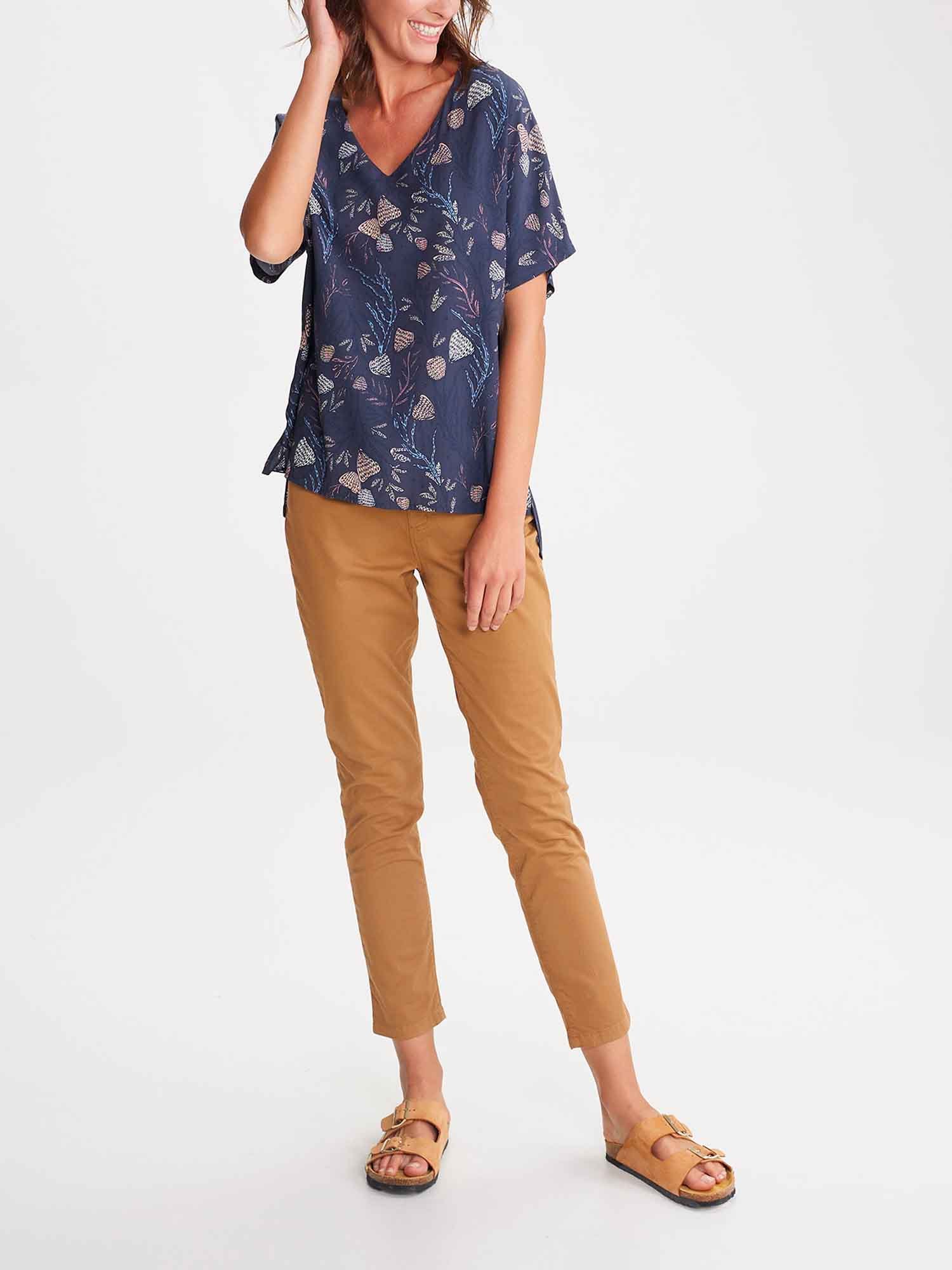Blouse Femme A Motif Marine