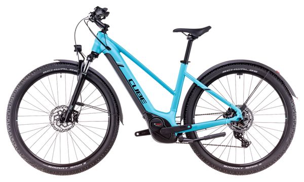 VTC Électrique Cube Nuride Hybrid Performance 500 Allroad Trapeze Shimano Cues 9V 500 Wh 29'' Bleu Swimming Pool 2025