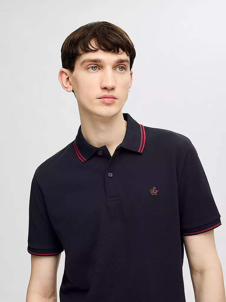 SELECTED Poloshirt SLHDANTE  schwarz